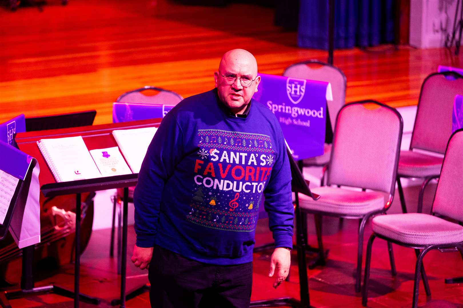 "Santa's favourite conductor". Picture: Ian Burt