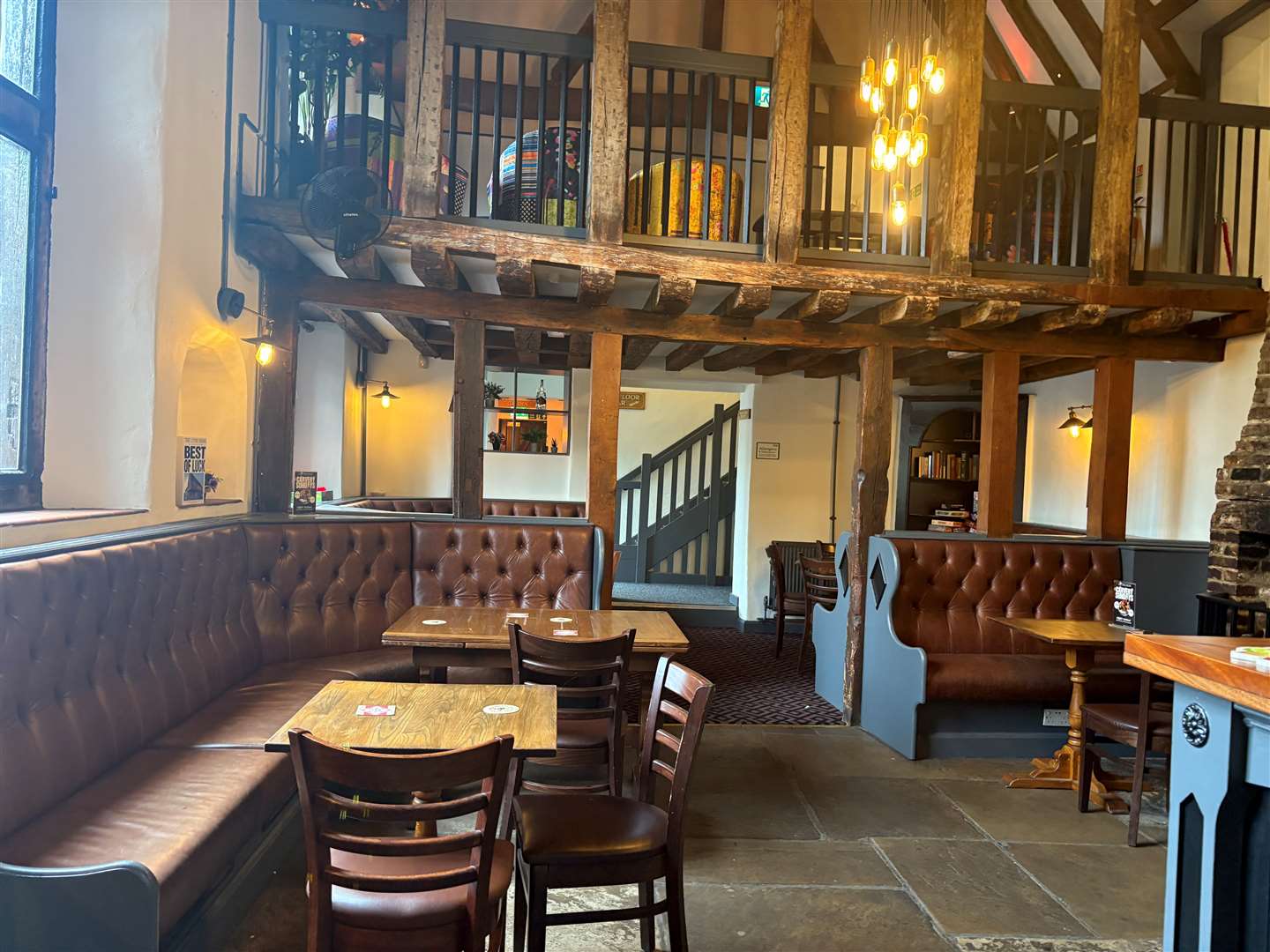 The downstairs bar area